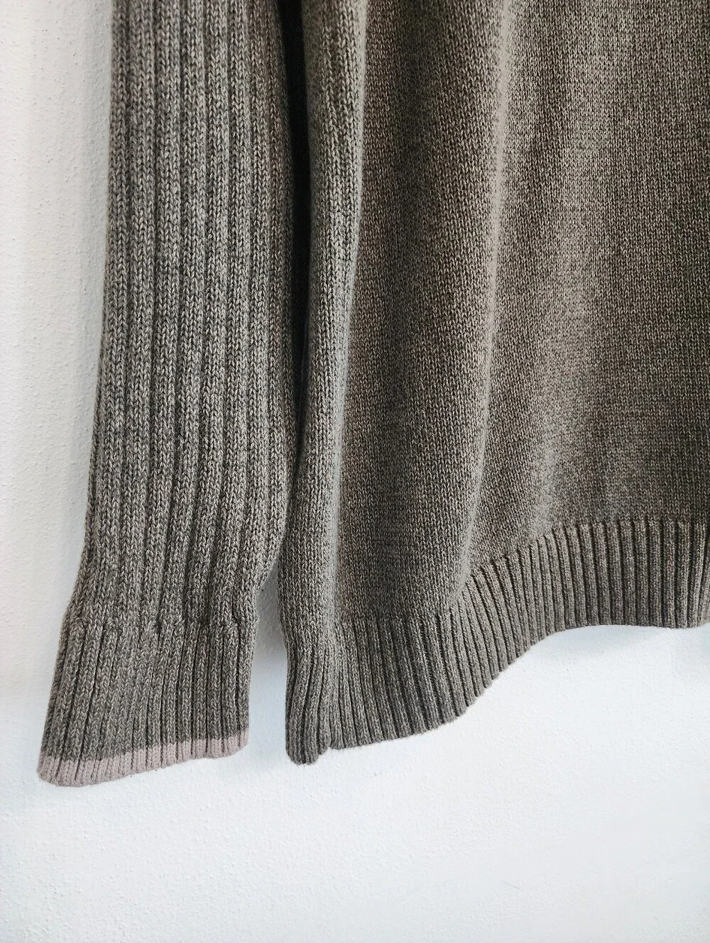 Columbia Roc II 100% Cotton Ribbed Half Zip Mock Neck Sweater Olive Green Men's